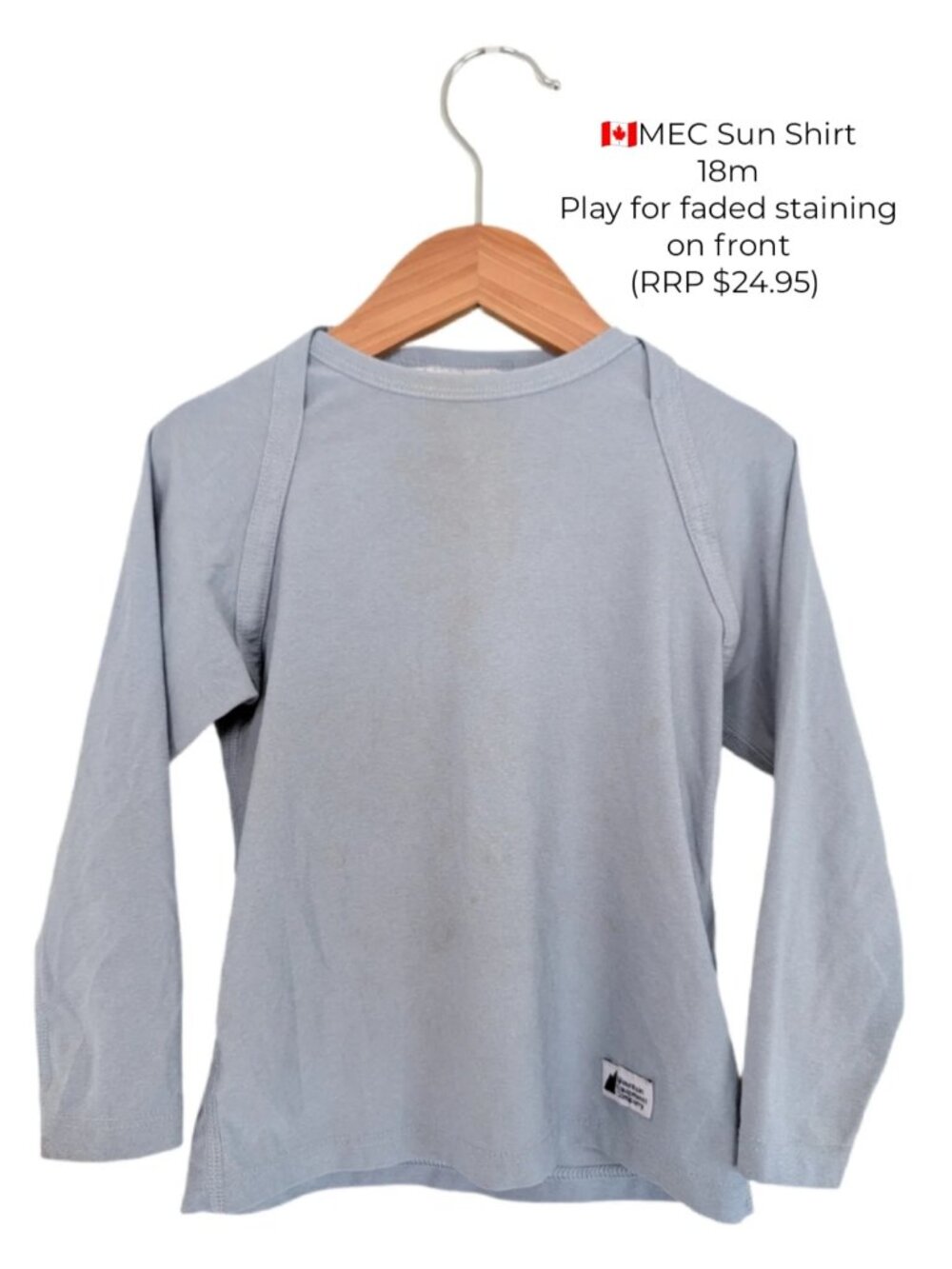 MEC Toddler Sun Shirt | 18m | Dusty Blue Summer Long Sleeve Shirt‎ 18m
